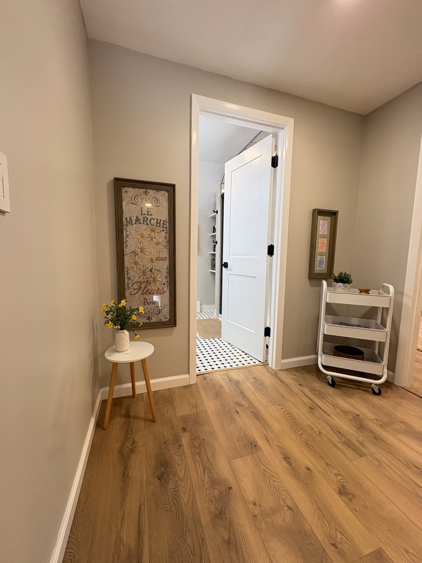 Hallway leading to bathroom