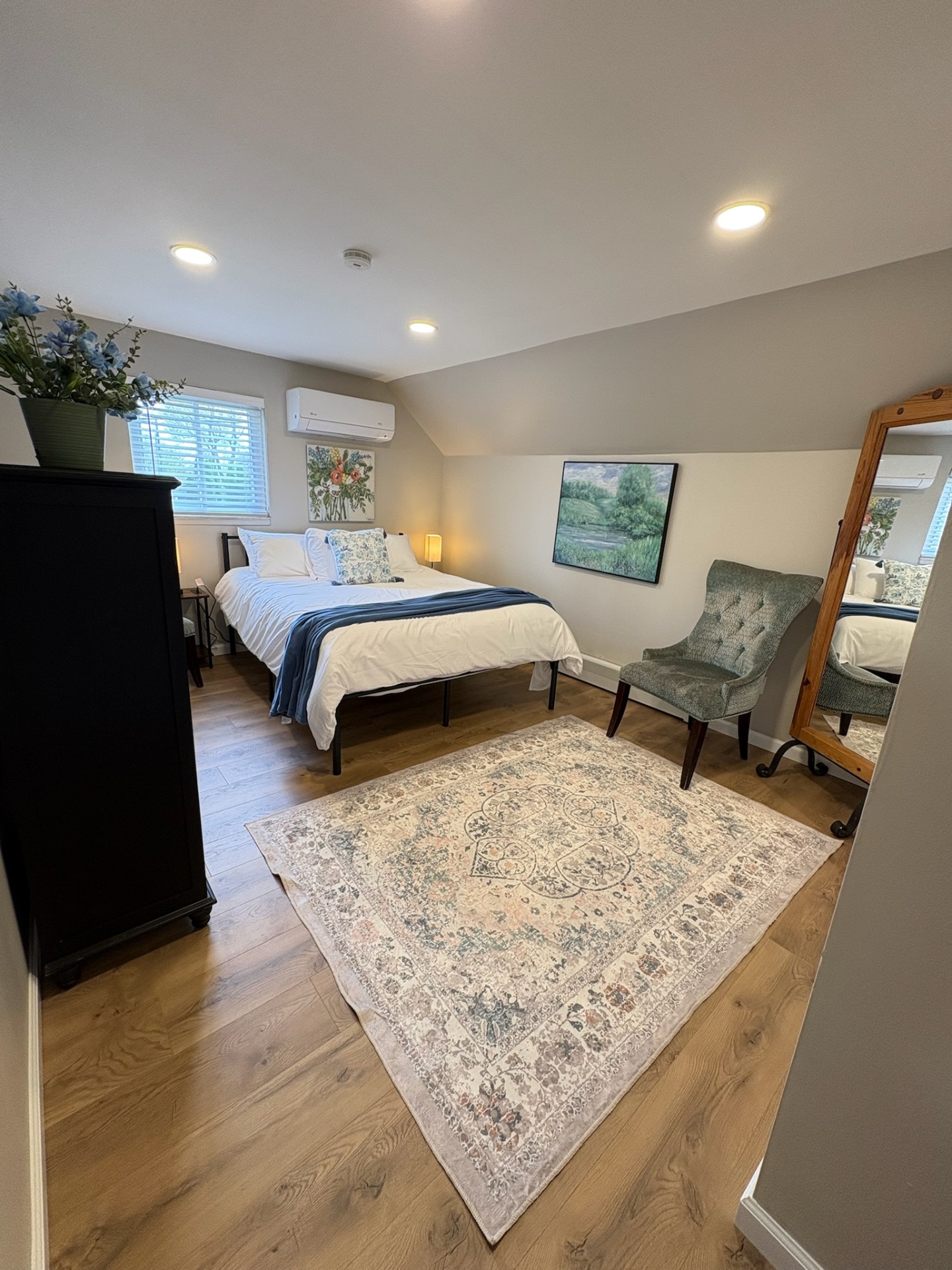 Primary bedroom with king bed