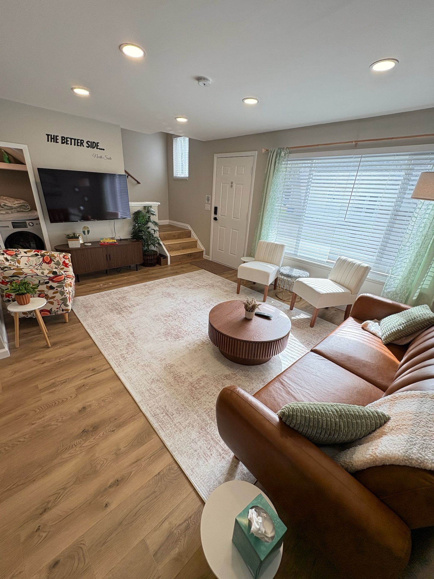 Living room TV wall and entryway
