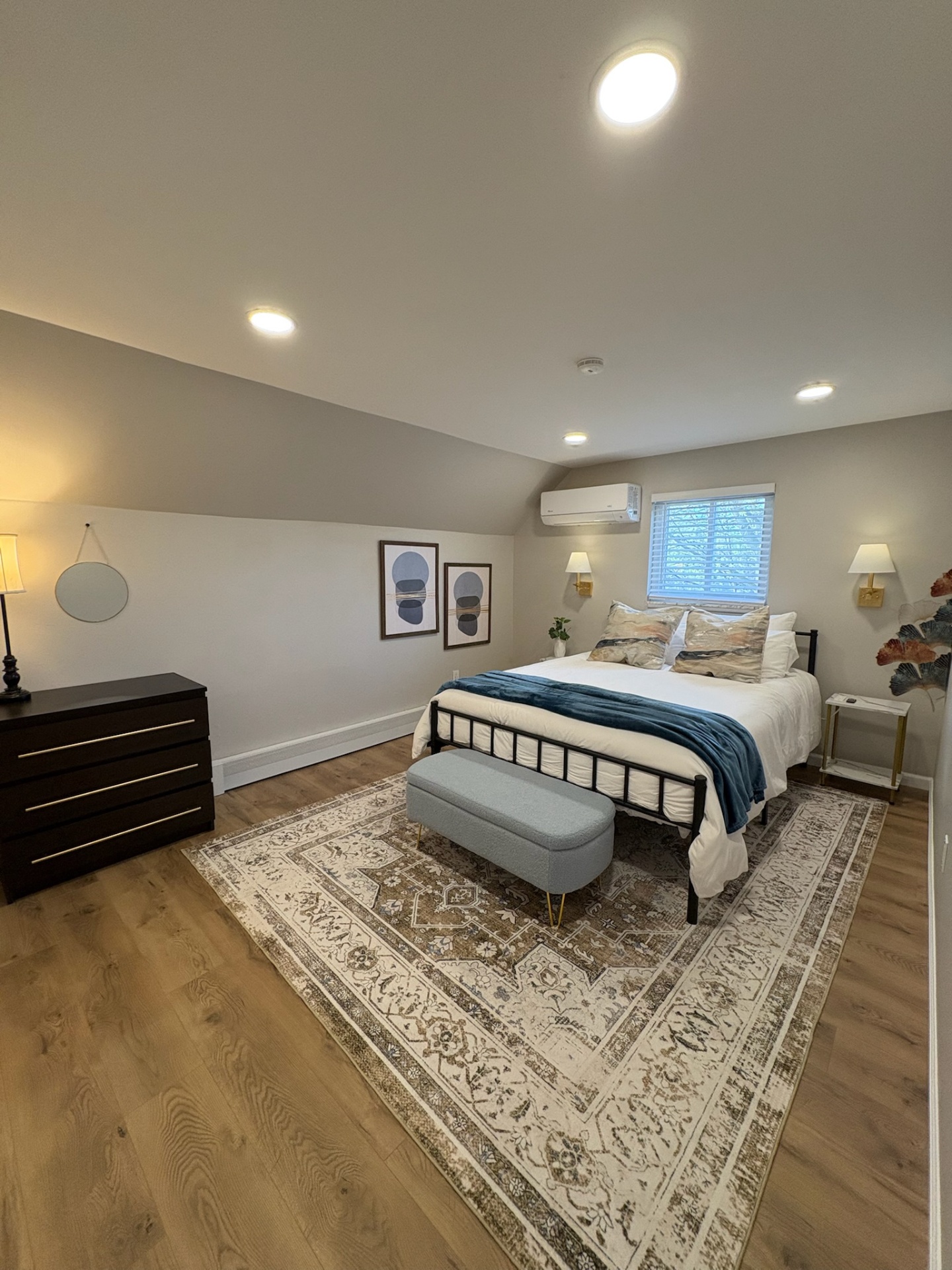 Primary bedroom with queen bed