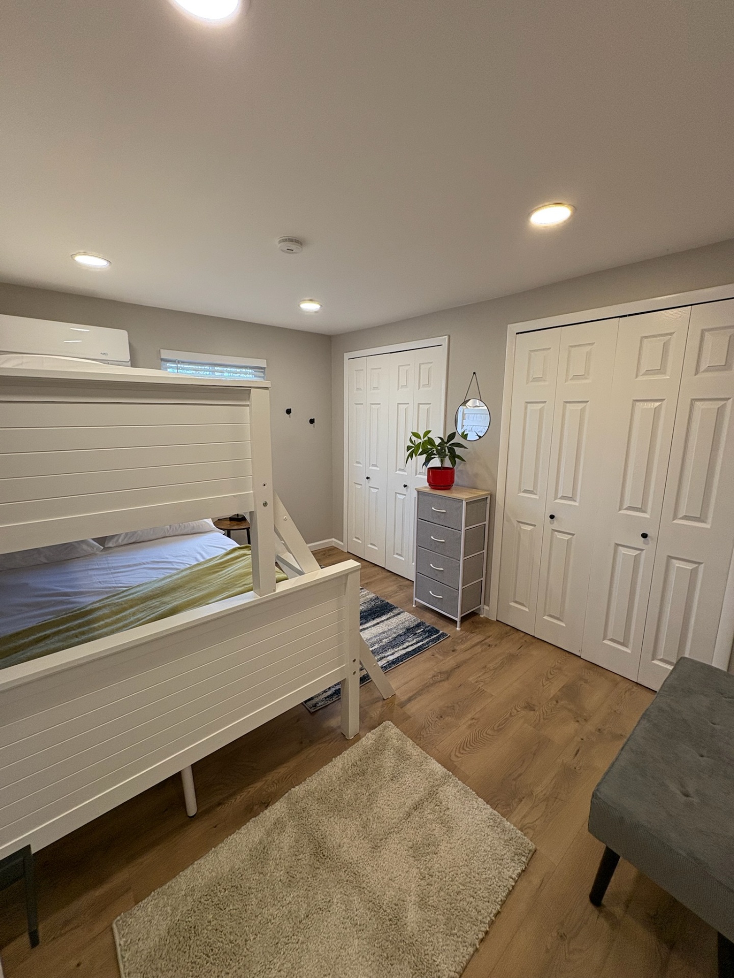 Bunk room closets and dresser